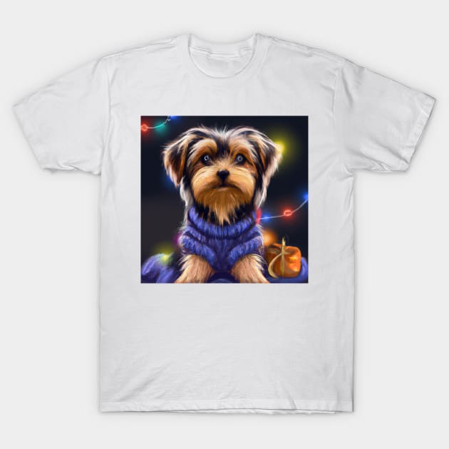 Cute Yorkshire Terrier Drawing T-Shirt by Play Zoo